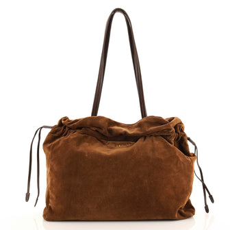 Prada Drawstring Tote Suede Large