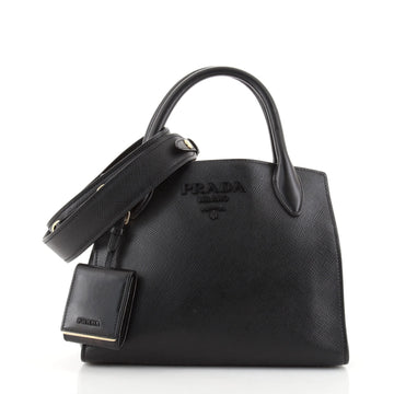 Prada Monochrome Tote Saffiano with City Calf Small