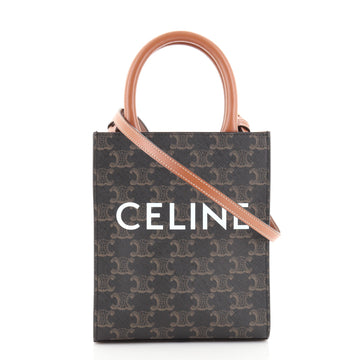 Celine Vertical Cabas Tote Triomphe Coated Canvas Mini