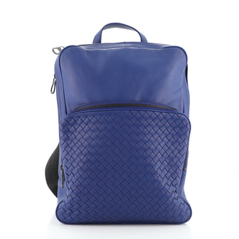 Bottega Veneta Front Pocket Backpack Leather with Intrecciato Detail Small