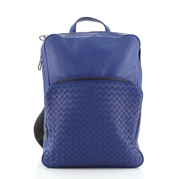 Bottega Veneta Front Pocket Backpack Leather with Intrecciato Detail Small