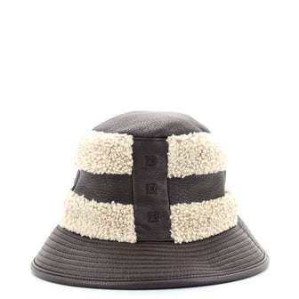Hermes Bucket Hat Leather and Shearling