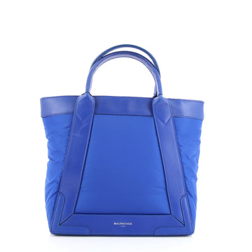 Balenciaga Navy Cabas Zip Tote Nylon with Leather Small