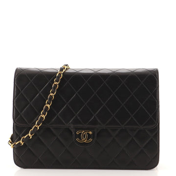 Chanel Vintage Clutch with Chain Quilted Leather Medium