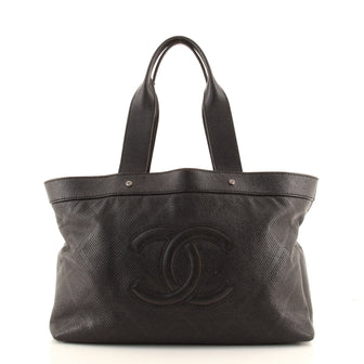Chanel CC Tote Perforated Leather East West