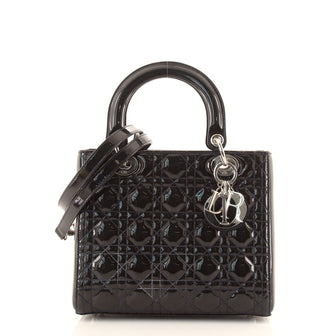 Christian Dior Vintage Lady Dior Bag Cannage Quilt Patent Medium