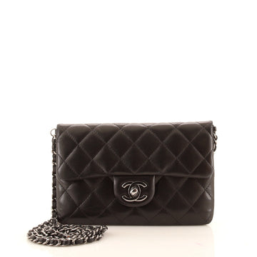 Chanel CC Chain Zip Flap Bag Quilted Calfskin Mini