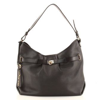 Salvatore Ferragamo Gancini Belt Hobo Leather Medium