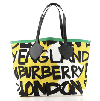 Burberry Reversible Graffiti Giant Tote Printed Canvas XL