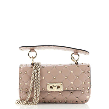 Valentino Rockstud Spike Flap Bag Quilted Leather Small