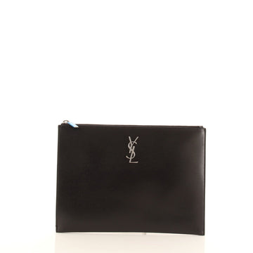 Saint Laurent Classic Monogram Zip Pouch Leather Medium