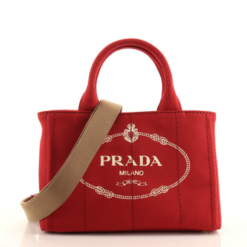 Prada Canapa Convertible Tote Canvas Mini