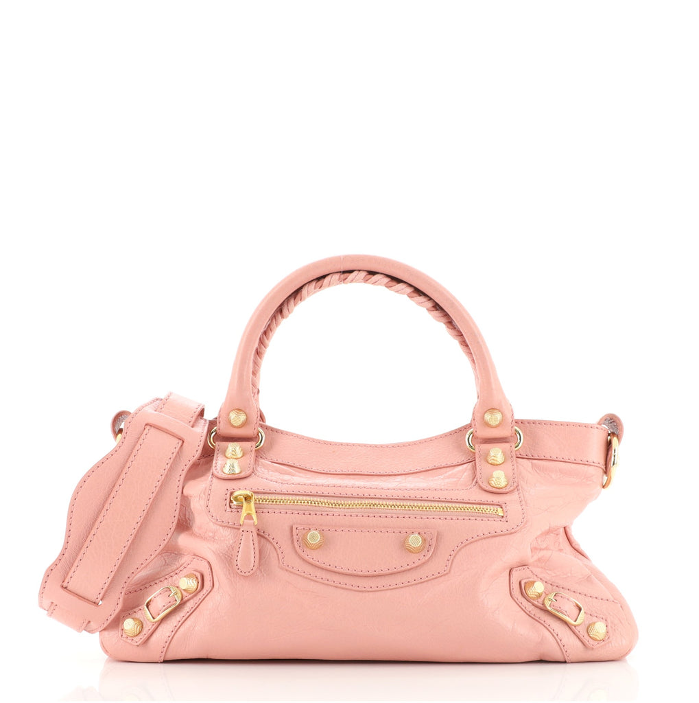 Balenciaga First Giant Studs Bag Leather Pink 859821