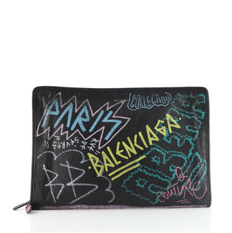 Balenciaga Graffiti Bazar Pouch Leather