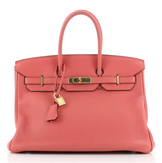Hermes Birkin Handbag Red Togo with Gold Hardware 35