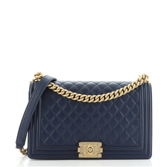 Chanel Boy Flap Bag Quilted Lambskin Old Medium