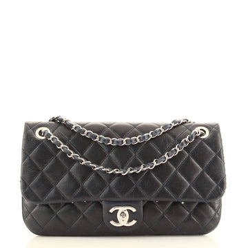 Chanel Expandable Flap Bag Quilted Calfskin with Tweed Medium