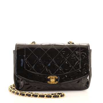 Chanel Vintage Diana Flap Bag Quilted Patent Small
