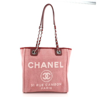 Chanel North South Deauville Tote Canvas Small