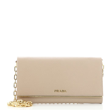 Prada Wallet on Chain Saffiano Leather with Metal Detail