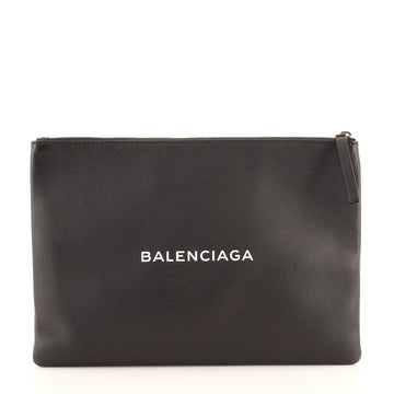 Balenciaga Everyday Logo Pouch Printed Leather Large