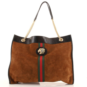 Gucci Rajah Chain Tote Suede Large