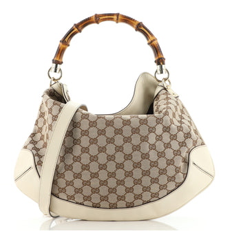 Gucci Bamboo Peggy Hobo GG Canvas Medium