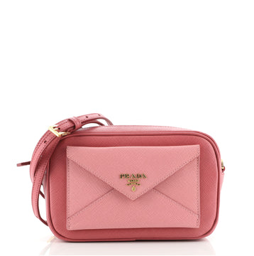 Prada Front Pocket Zip Crossbody Bag Saffiano Leather Mini