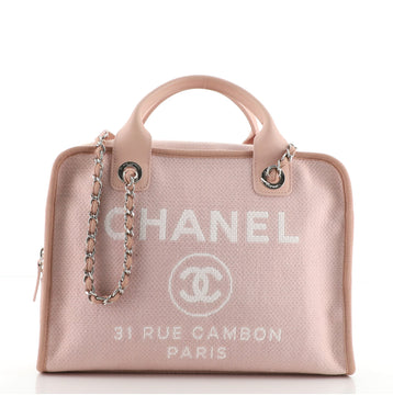 Chanel Deauville Bowling Bag Canvas Large