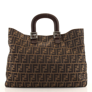Fendi Vintage FF Handle Tote Zucca Canvas Large