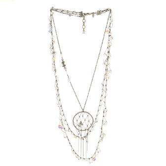 Chanel CC Dream Catcher Necklace Crystal Embellished Metal with Beads