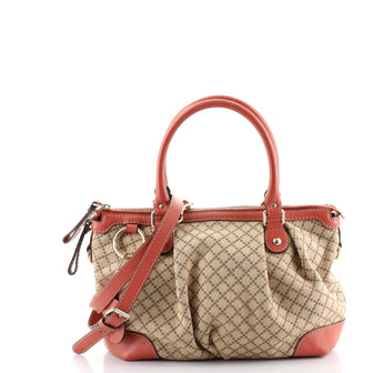 Gucci Sukey Top Handle Satchel Diamante Canvas Medium