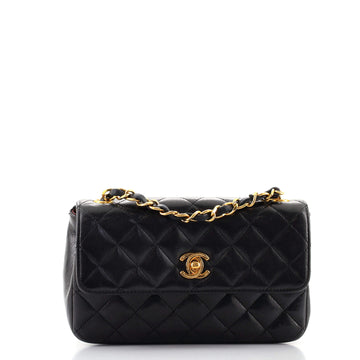 Chanel Vintage CC Chain Flap Bag Quilted Lambskin Mini