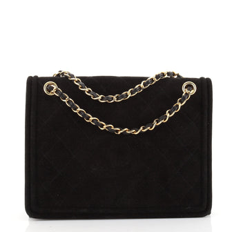 Chanel Vintage Diamond CC Flap Bag Quilted Suede Small