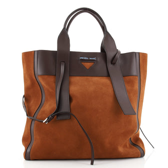 Prada Ouverture Tote Suede and Leather Large