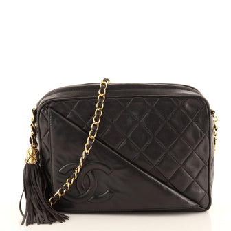 Chanel Vintage Front Pocket Camera Bag Quilted Lambskin Medium