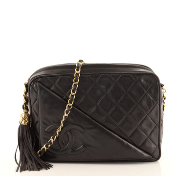 Chanel Vintage Front Pocket Camera Bag Quilted Lambskin Medium