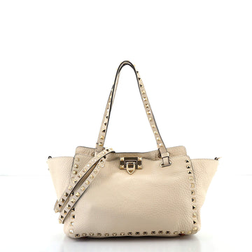 Valentino Rockstud Tote Pebbled Leather Small
