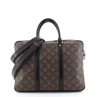 Louis Vuitton Porte-Documents Voyage Briefcase Macassar Monogram Canvas PM