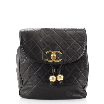 Chanel Vintage CC Flap Backpack Quilted Lambskin Medium