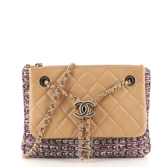 Chanel Double Case with Strap Tweed and Quilted Lambskin