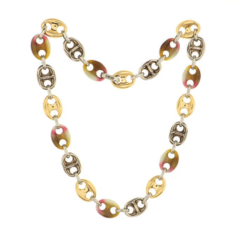 Christian Dior Multicolor Chain Link Necklace Enamel and Metal