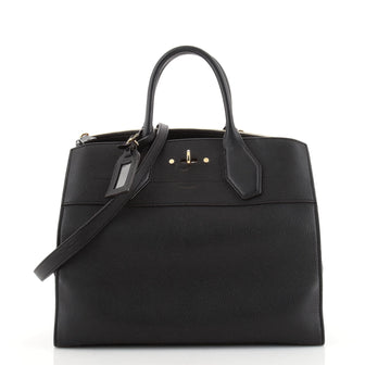 Louis Vuitton City Steamer Handbag Leather MM