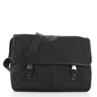 Prada Buckle Messenger Bag Tessuto Medium