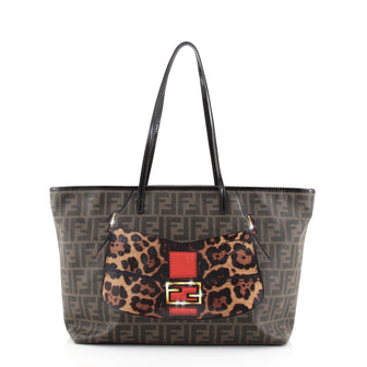 Fendi Roll Tote Printed Zucca Coated Canvas Medium