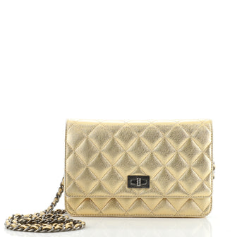 Chanel Reissue 2.55 Wallet on Chain Metallic Quilted Lambskin