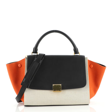 Celine Trapeze Bag Canvas with Leather Small