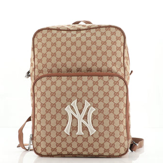 Gucci MLB Front Pocket Backpack GG Canvas with Applique Medium