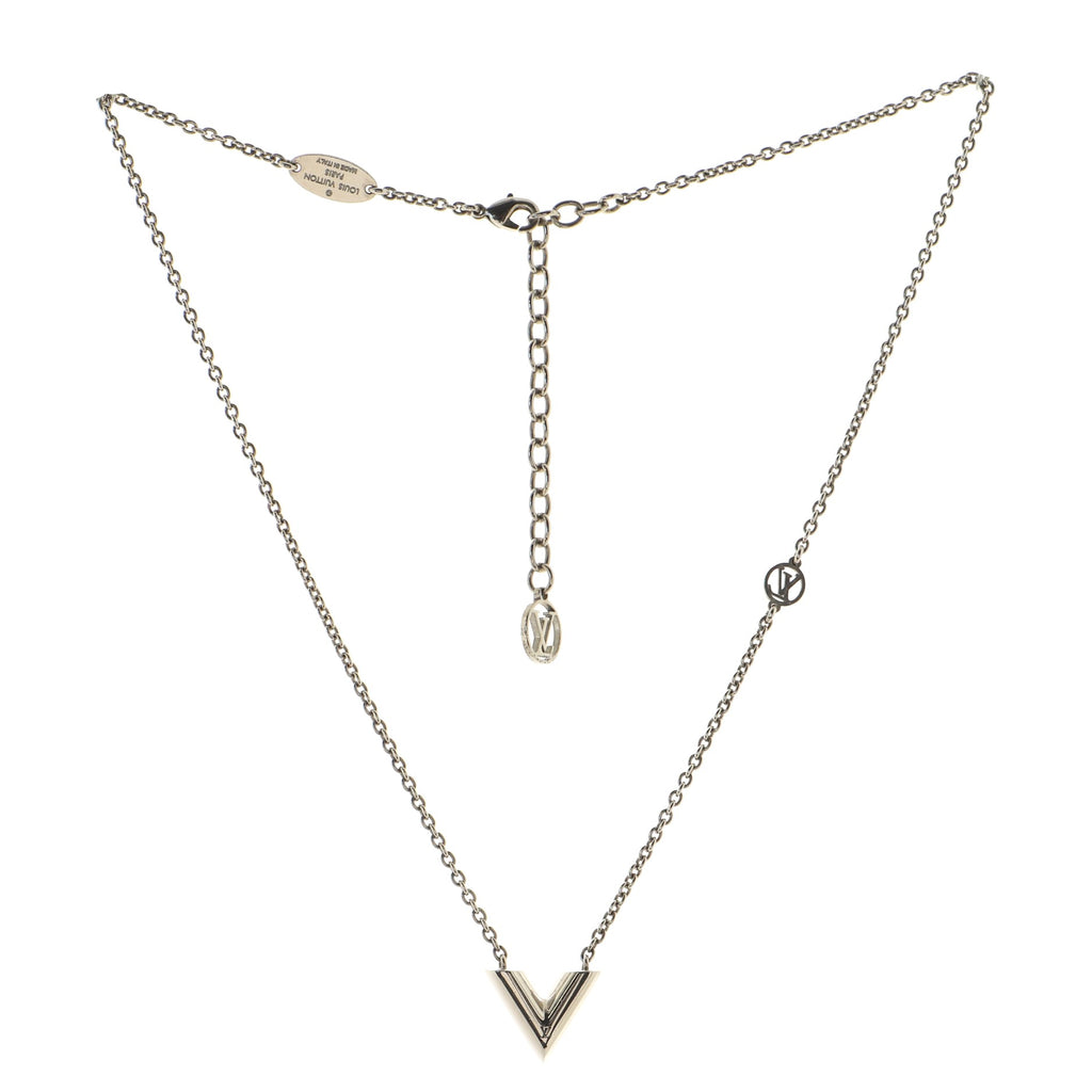 Louis Vuitton Essential V Supple Necklace Metal Silver 86024121