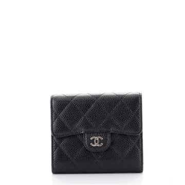 Chanel CC Compact Classic Flap Wallet Quilted Caviar